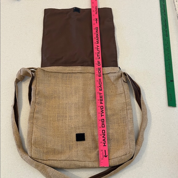 Café de Guatemala Crossbody Messenger Bag Coffee Bean Repurposed Jute Burlap - Picture 6 of 10